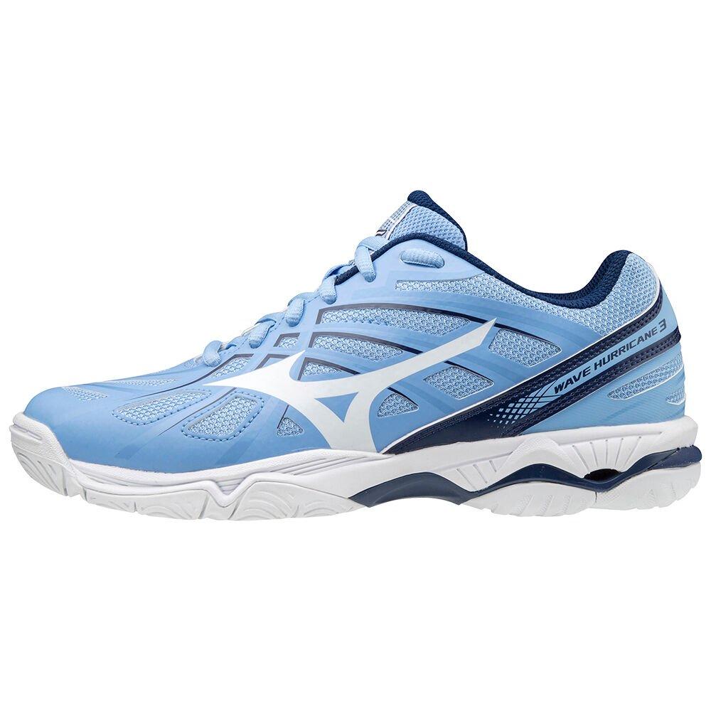 Mizuno Men's Volleyball Shoes Wave Hurricane 3 Blue/white - QGNWDPY-29